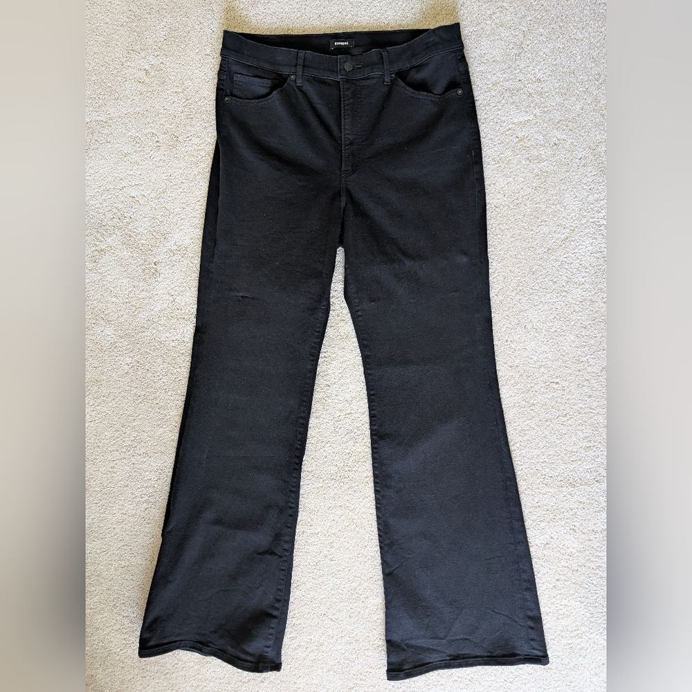 Express Black Flare High Rise Jeans, 12L NWOT